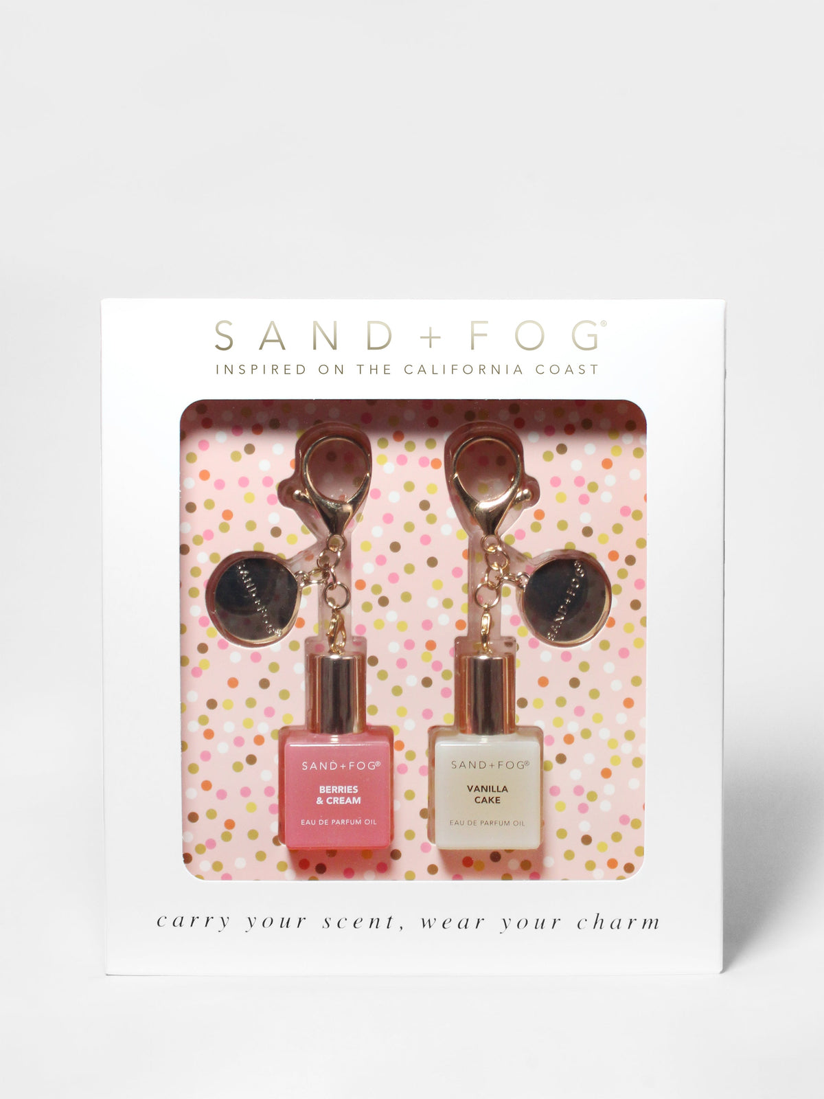 Luxurious Bag Charm Perfume Oil Rollerball Set - Berries & Cream + Vanilla Cake